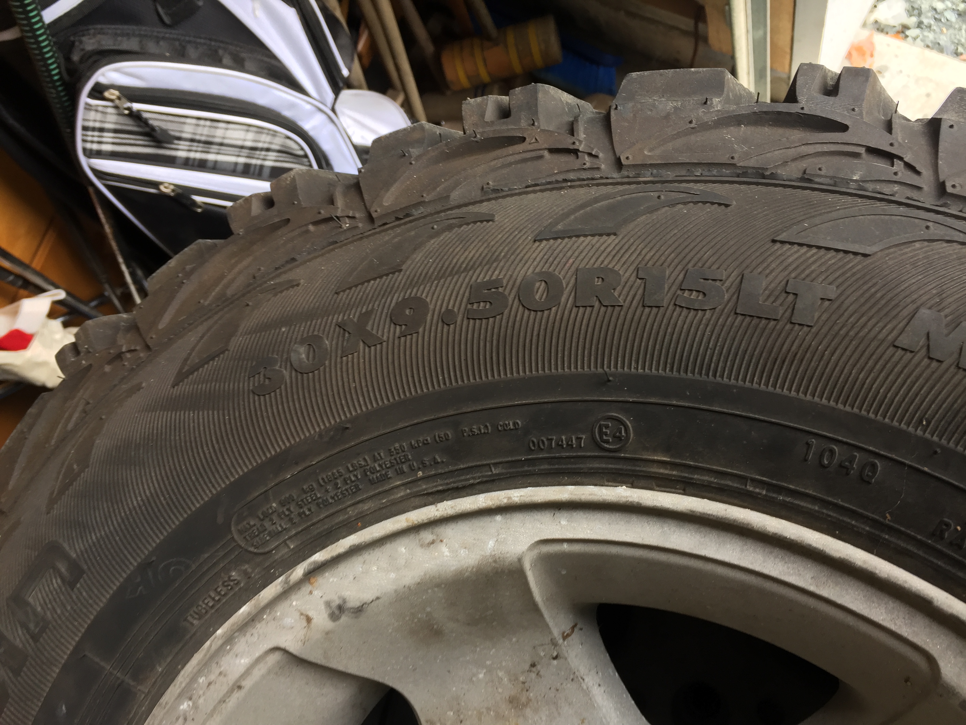 SOLD Set of 4 15" Nokan Vativa M/T Tires (30x9.5x15) and 15 inch Jeep