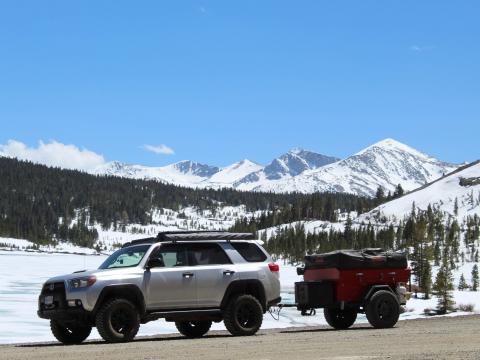 5th gen 4Runner overlanding North America - Frozen lake @ Yosemite National Park, California