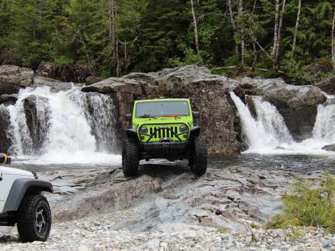 JK Rubicon waterfalls