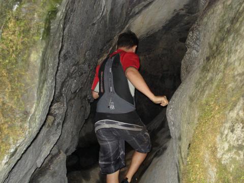 Entering the caves