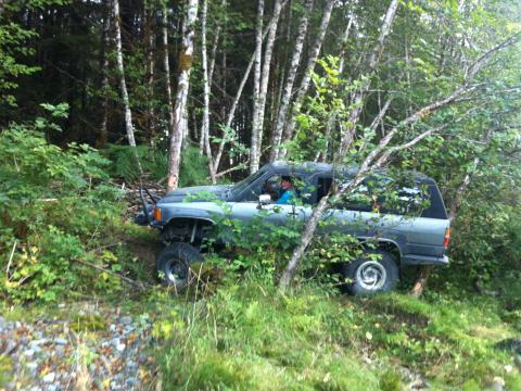 Toyota 4runner in the bush Vancouver Island BC 4x4