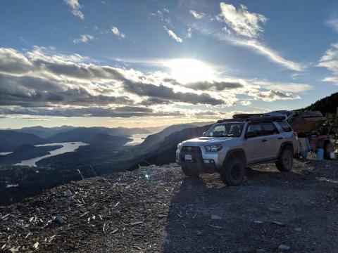 5th gen 4Runner overlanding North America - View from above Lake Cowichan, British Columbia