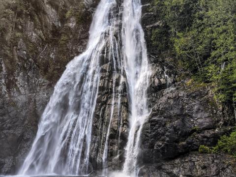 Woman at Virgin Falls BC, Tofino