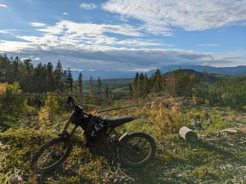 Surron riding Alberni Valley