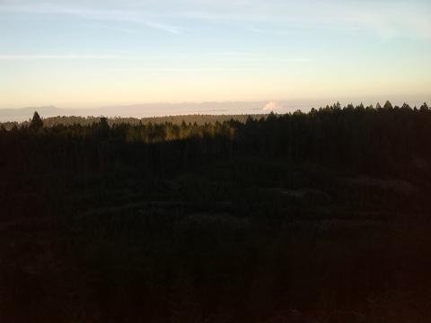 for a foggy weekend what a view of the mainland mountains.