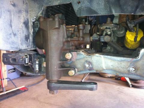 new steering box positioned forward and vertical