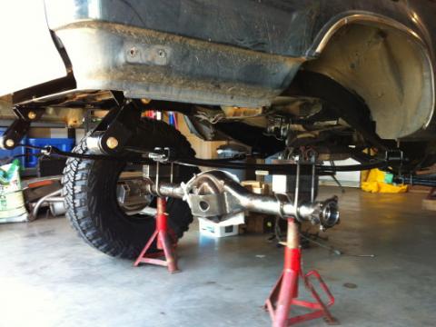 rear axle in again with the 2.5" blocks