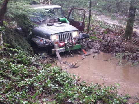 Winching outa the mudhole.