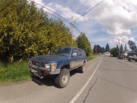 blue toyota 4runner side gopro